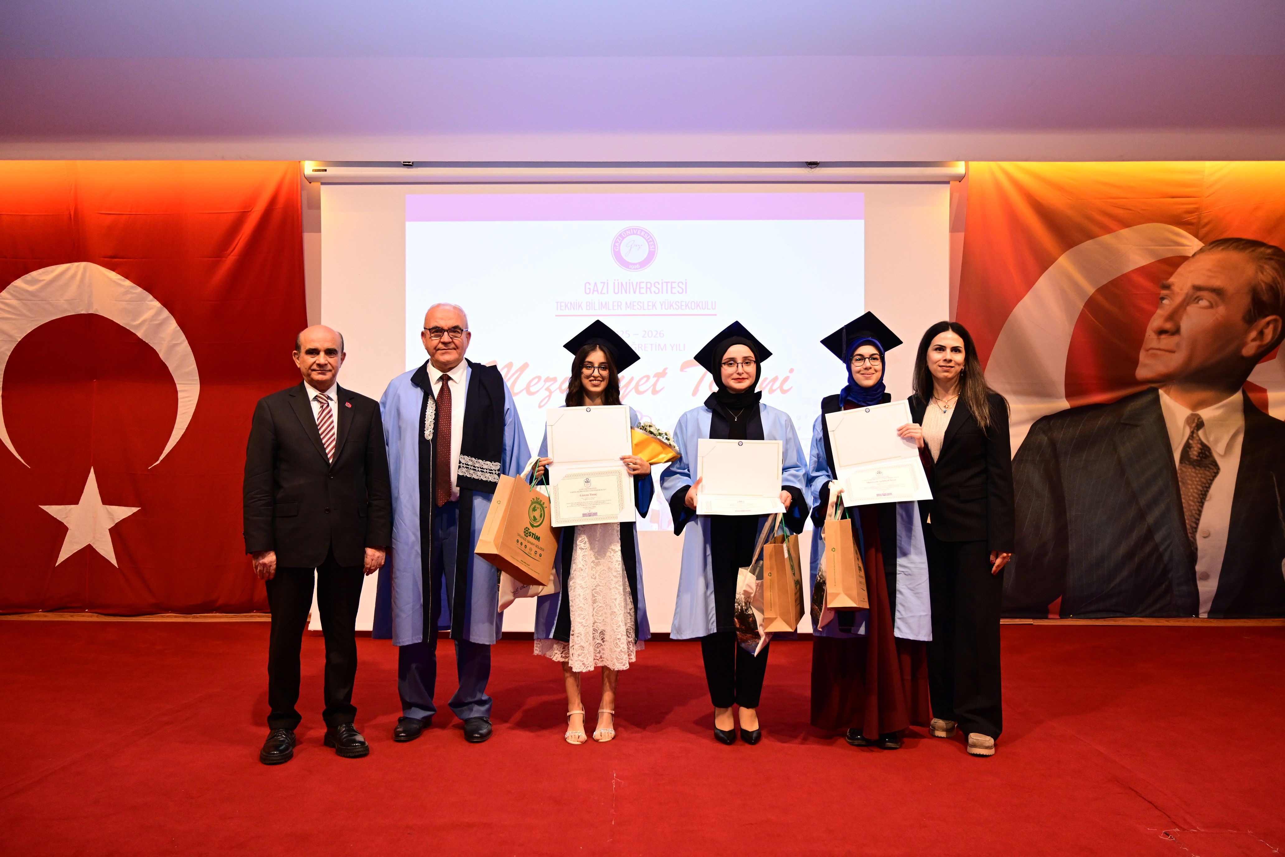 Participation was provided in the graduation ceremony of Gazi University Technical Sciences Vocational School students.